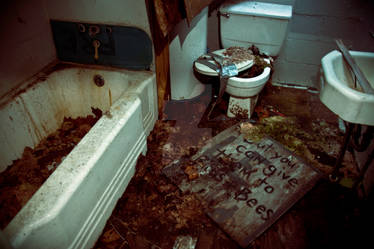 bathroom from a scary movie