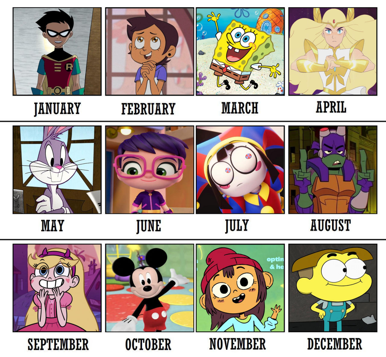 Abc Month Characters. Deviantart Cartoon Characters Birth Month Redux (Part 1) by Isaiah2007 on DeviantArt