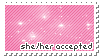 Fem pronouns accepted stamp