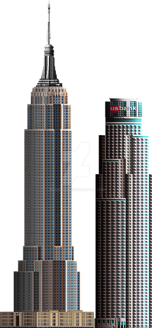 Empire State Building and the US Bank Tower by RyanH1984 on Empire State Building and the US Bank Tower by RyanH1984 on
