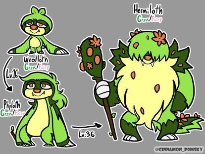 Fakemon - Weedloth Phyloth Hermiloth