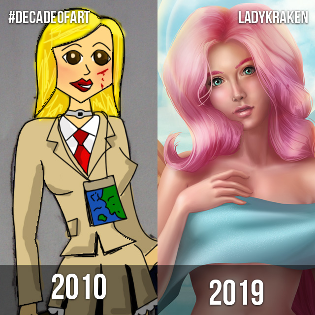 2009 vs 2019 - LadyKraken Decade Of Art