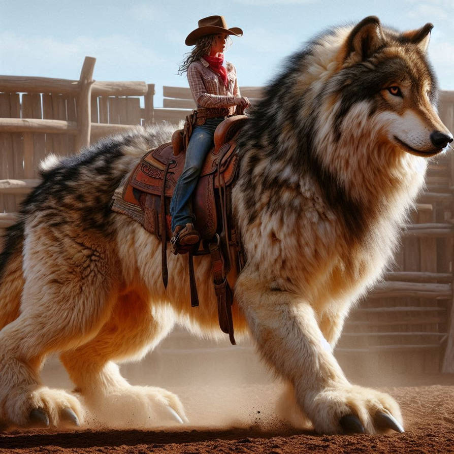 Guy Riding Wolf cowgirl on a giant riding wolf by sangerzonnvolt1 on DeviantArt