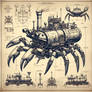 Steampunk crab-like bus/train/tramway #9