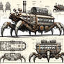 Steampunk crab-like bus/train/tramway #10