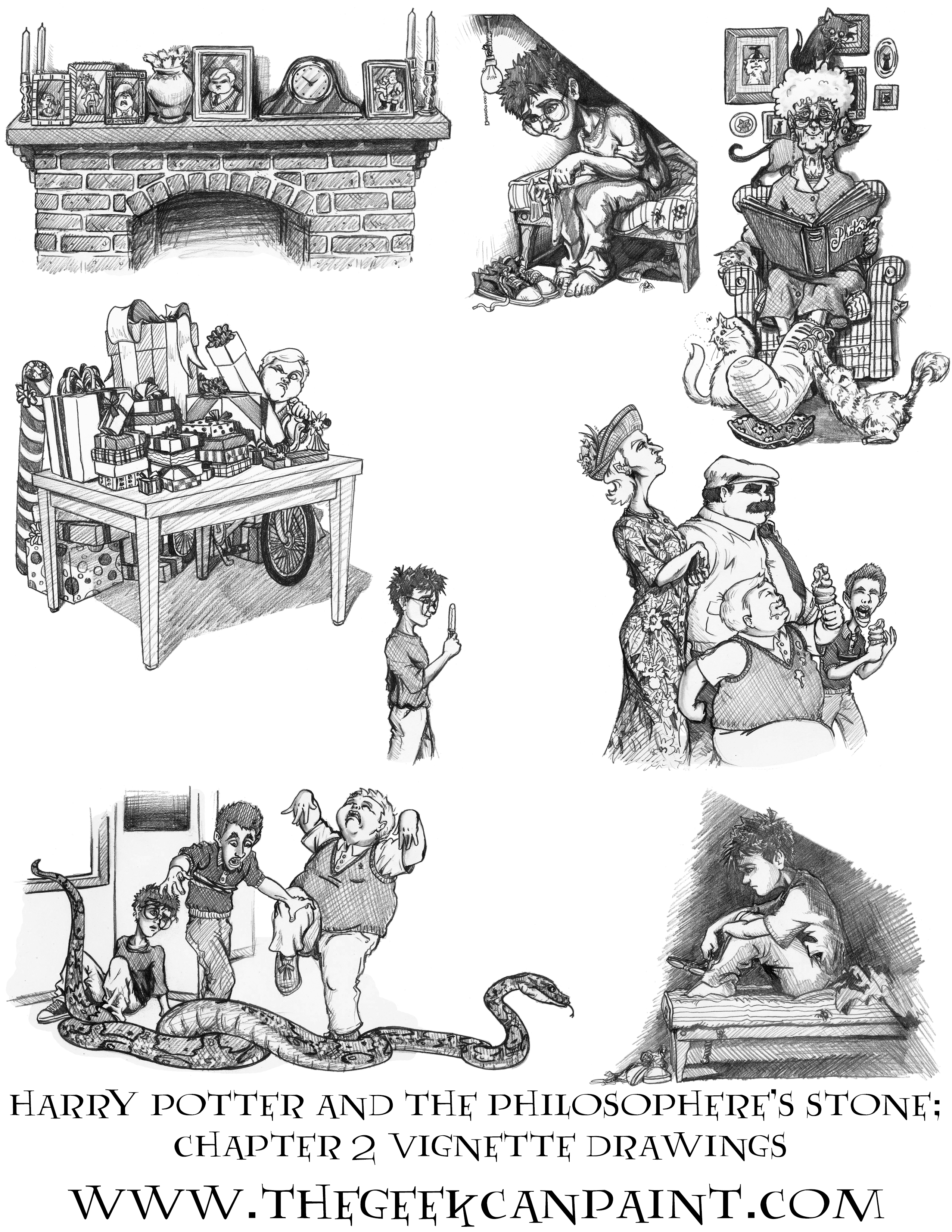 Harry Potter: Book 1 Chapter 2 Vignette Drawings