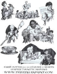 Harry Potter: Book 2 Chapter 7 Vignette Drawings