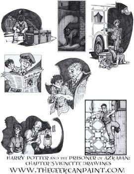 Harry Potter: Book 3 Chapter 3 Vignette Drawings