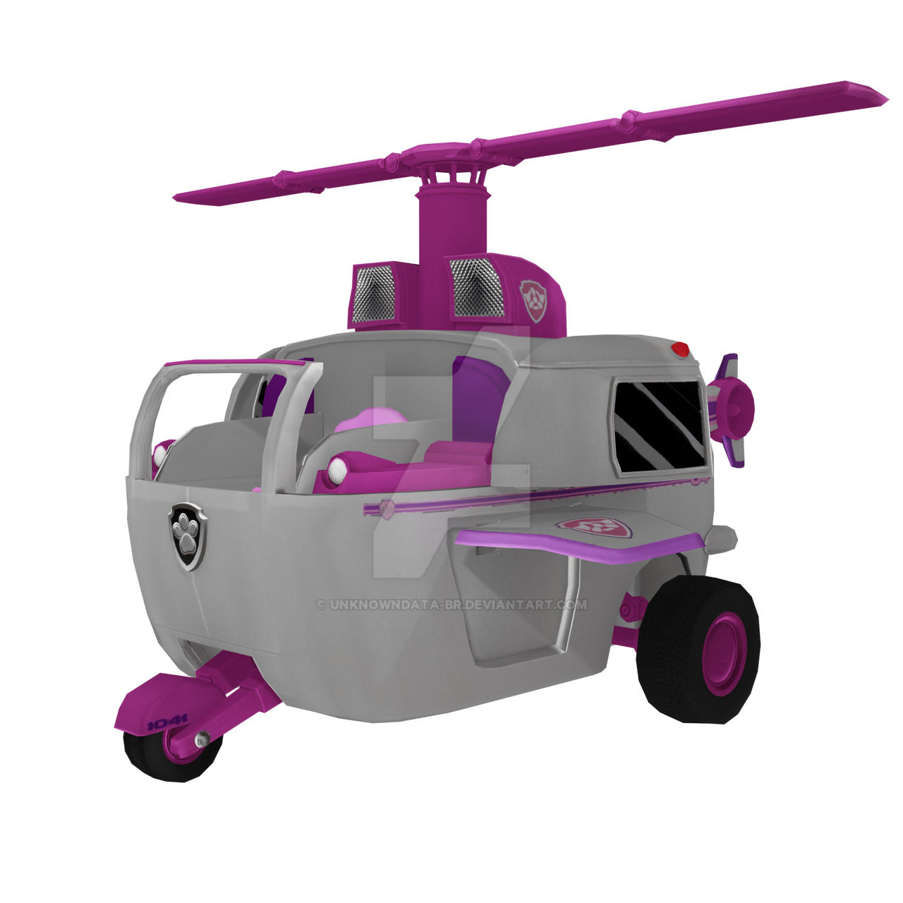 PAW PATROL BLENDER RENDER skye s helicopter by UnknownData BR on