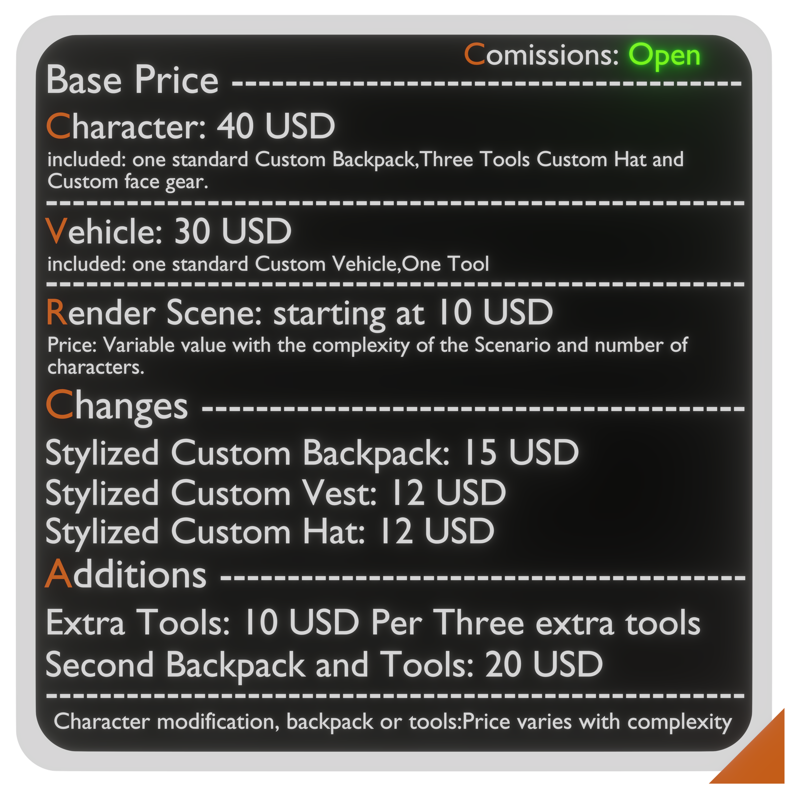 Price Sheet by UnknownDataBR on DeviantArt