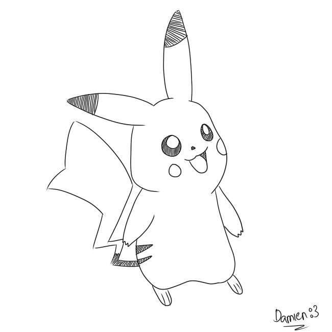 Line Vector Pikachu Pikachu Lineart by DamienZick on DeviantArt