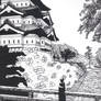 Japanese Castle Perspective and texture Drawing
