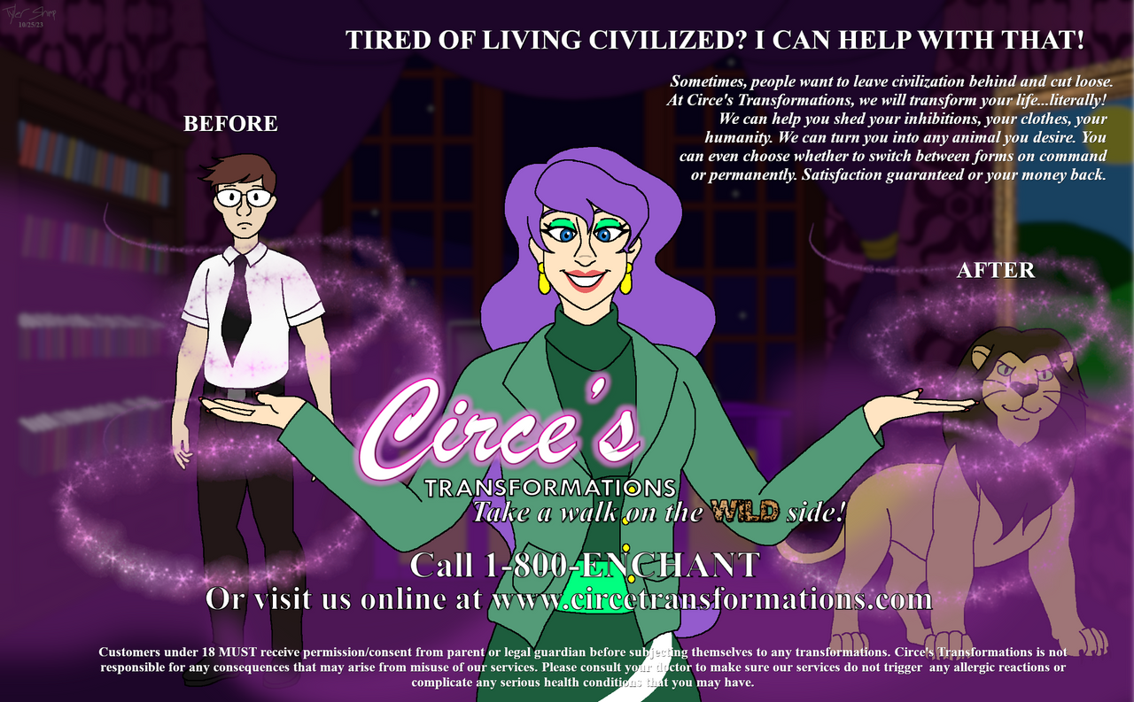 COMMISSION Circe's Transformations Ad by JR95 on DeviantArt