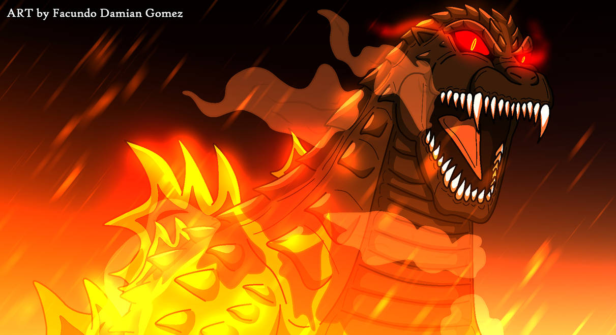 Godzilla Fire Form Burning Godzilla 1995 Redraw by Tyrannoraptor-Rex on DeviantArt
