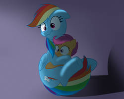 RainbowDash and scootaloo will 're scared what the