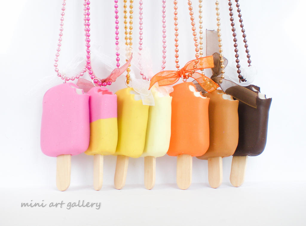 Popsicle necklace ice cream miniature food jewelry