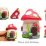 Mushroom house jar - fly agaric polymer clay