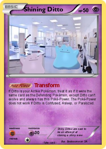 Fake Pokemon Card 19- Shiny Ditto by BooLooCrew on DeviantArt