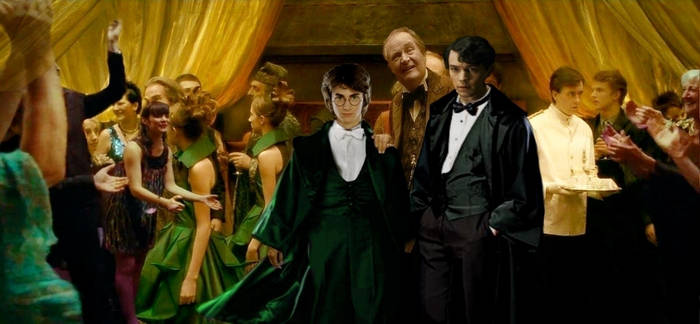 Harry Potter and Tom Riddle at Slughorn Party