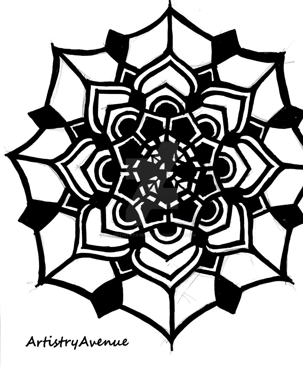 Symmetrical Flower Tattoo by ArtistryAvenue on DeviantArt
