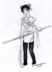 Tenten with Bo Staff