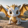 Baby Dragon White and Gold 001