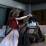 Aerith Hypnotizes Tifa with a Crystal Pendulum