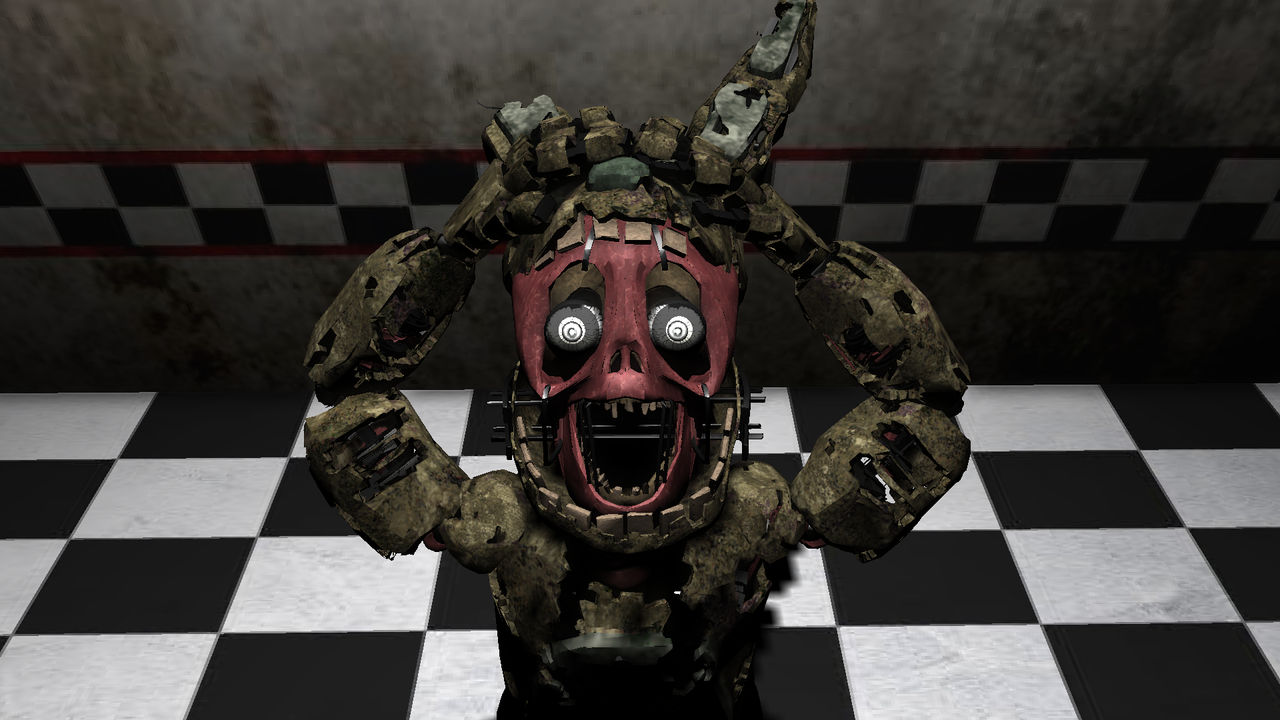Springtrap Mask Off Trixel Springtrap Open the mask by springmichaelp3d on DeviantArt