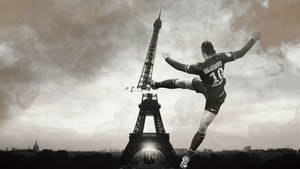 Zlatan Kick Eiffel Tower Wall