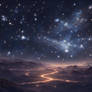 Dreamlike nightscape seen from planet X