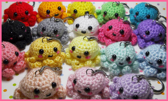 Tako-san Amigurumi Keychains Group Shot