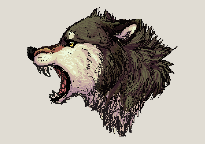 Random pixel wolf