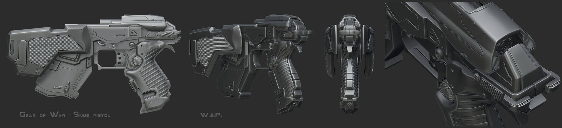 Modeling project: Gear of War, Snub pistol - WIP