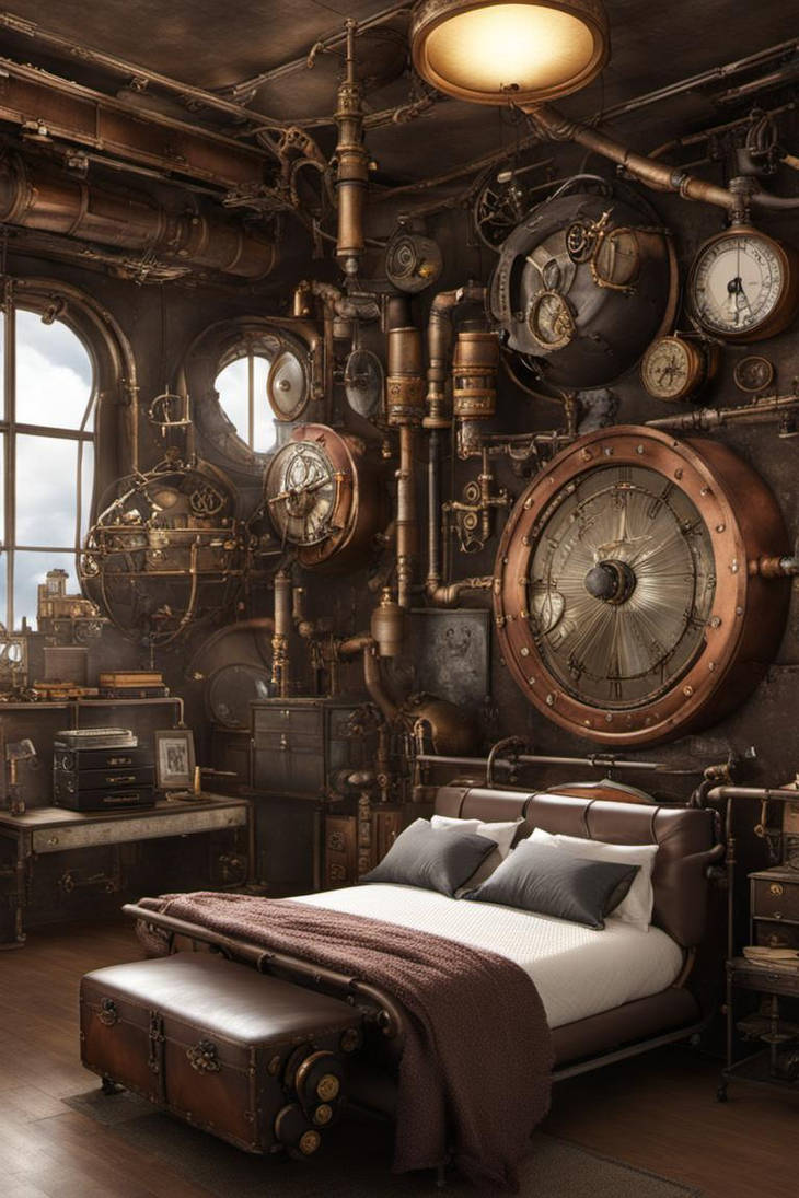 Steampunk bedroom by Manou303 on DeviantArt