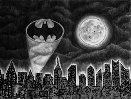 Moon and the Bat-SIgnal