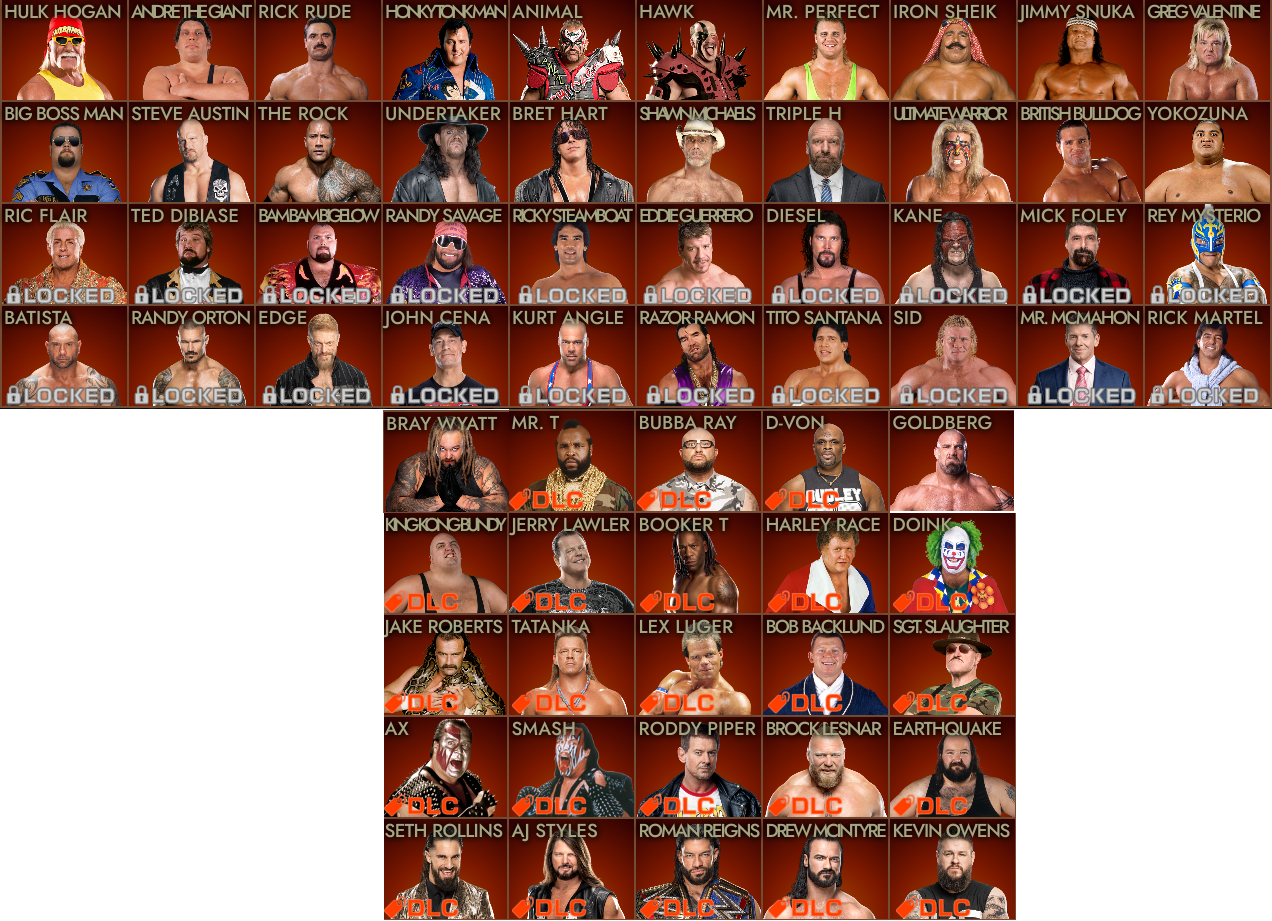 WWE Legends of Wrestlemania remake roster by BurningEagle171340 on