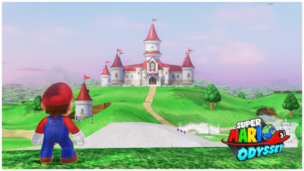 SMO Mario observes the peach castle by Jeremythedragons on DeviantArt