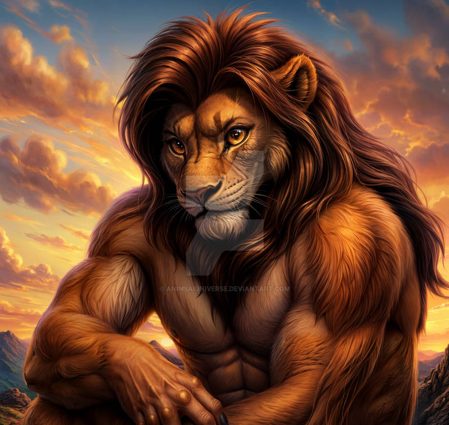 Simba Humanoid Simba by AnimsAIUniverse on DeviantArt