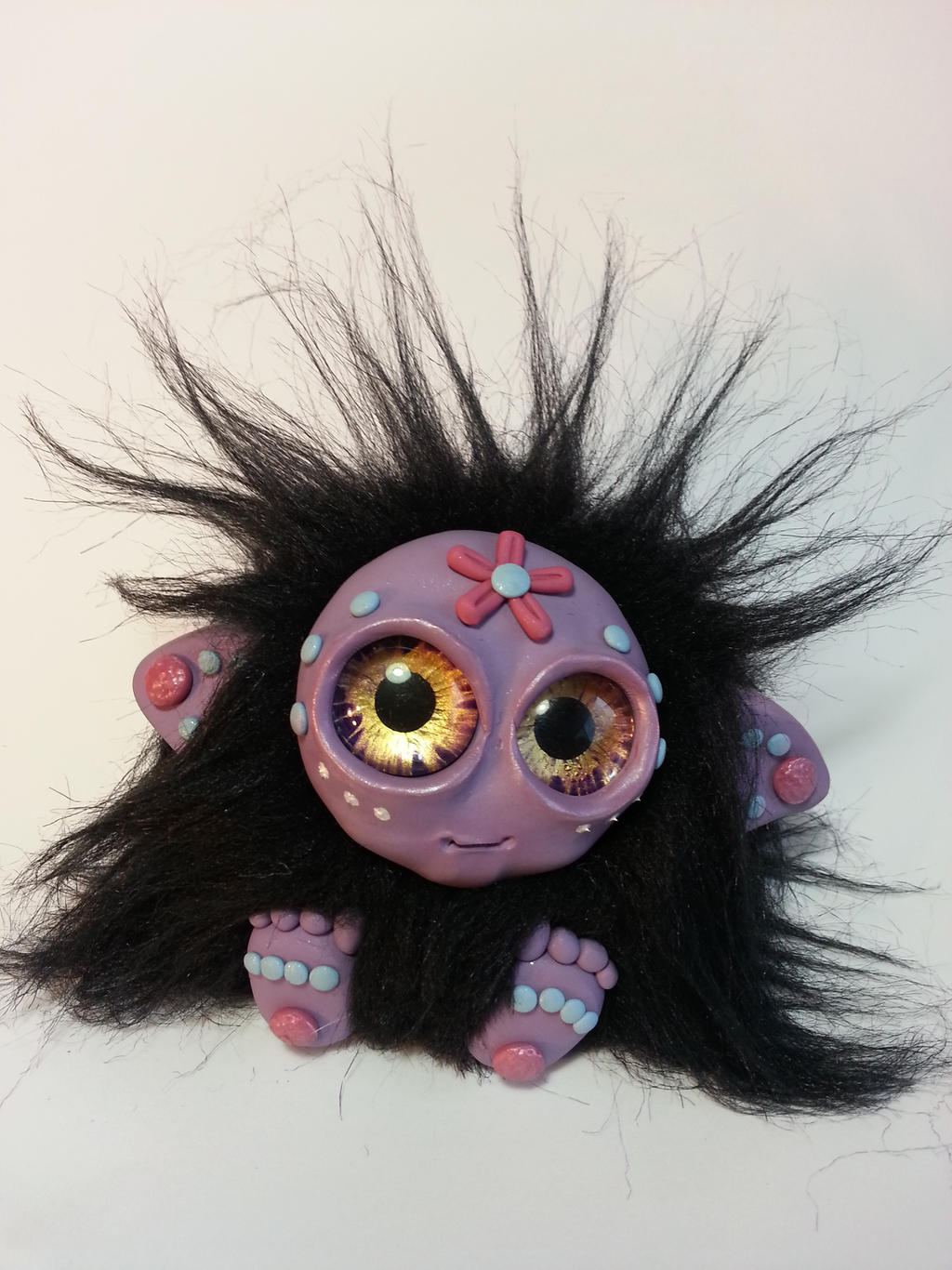 Lolly - Polymer Clay/Faux Fur Troll - Sold!