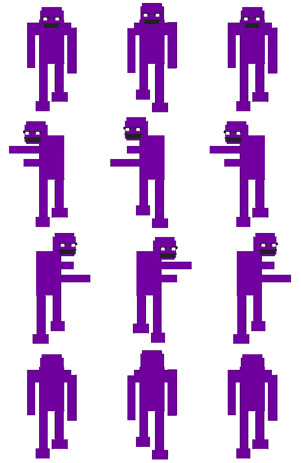 FNAF 3 Purple Guy RPG Maker VX Sprite Sheet by Creepypasta81691 on
