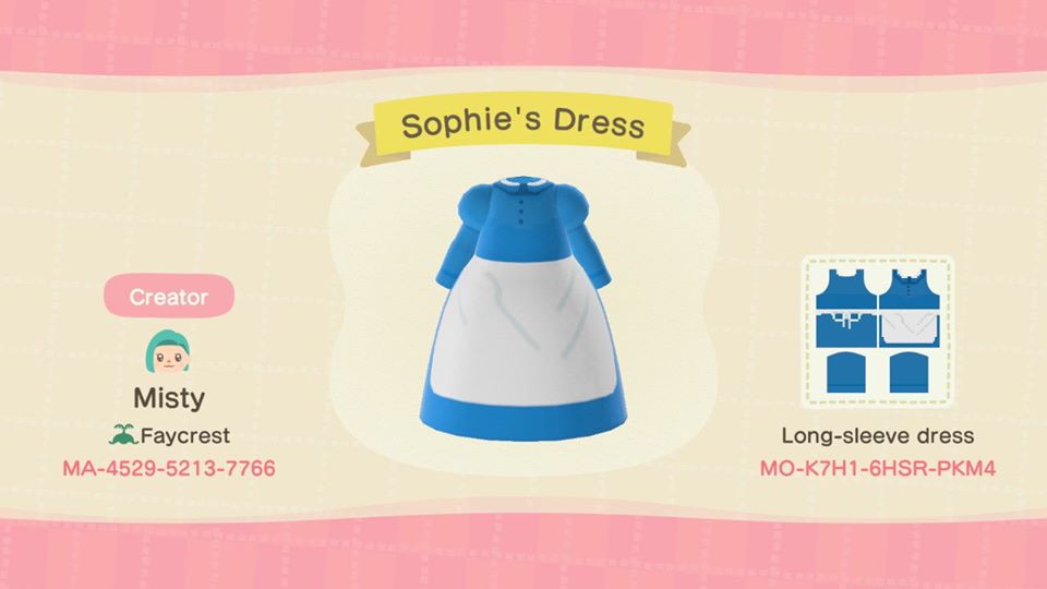 animal crossing blue dress Acnh clothes design id blue