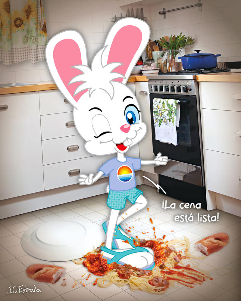 Hans Breaking In his new Sandals over Spaghetti