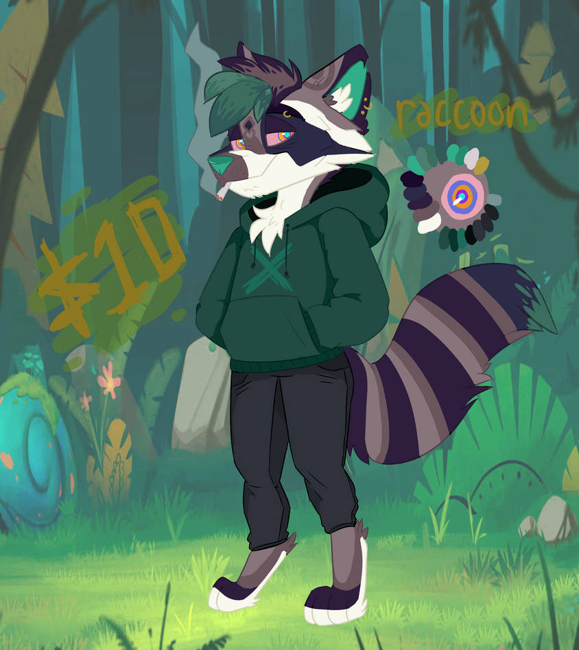Lsd Racoon OPEN :: $10/1000pts Anthro Raccoon (spoiler-drugs) by chaotic-avery on ...