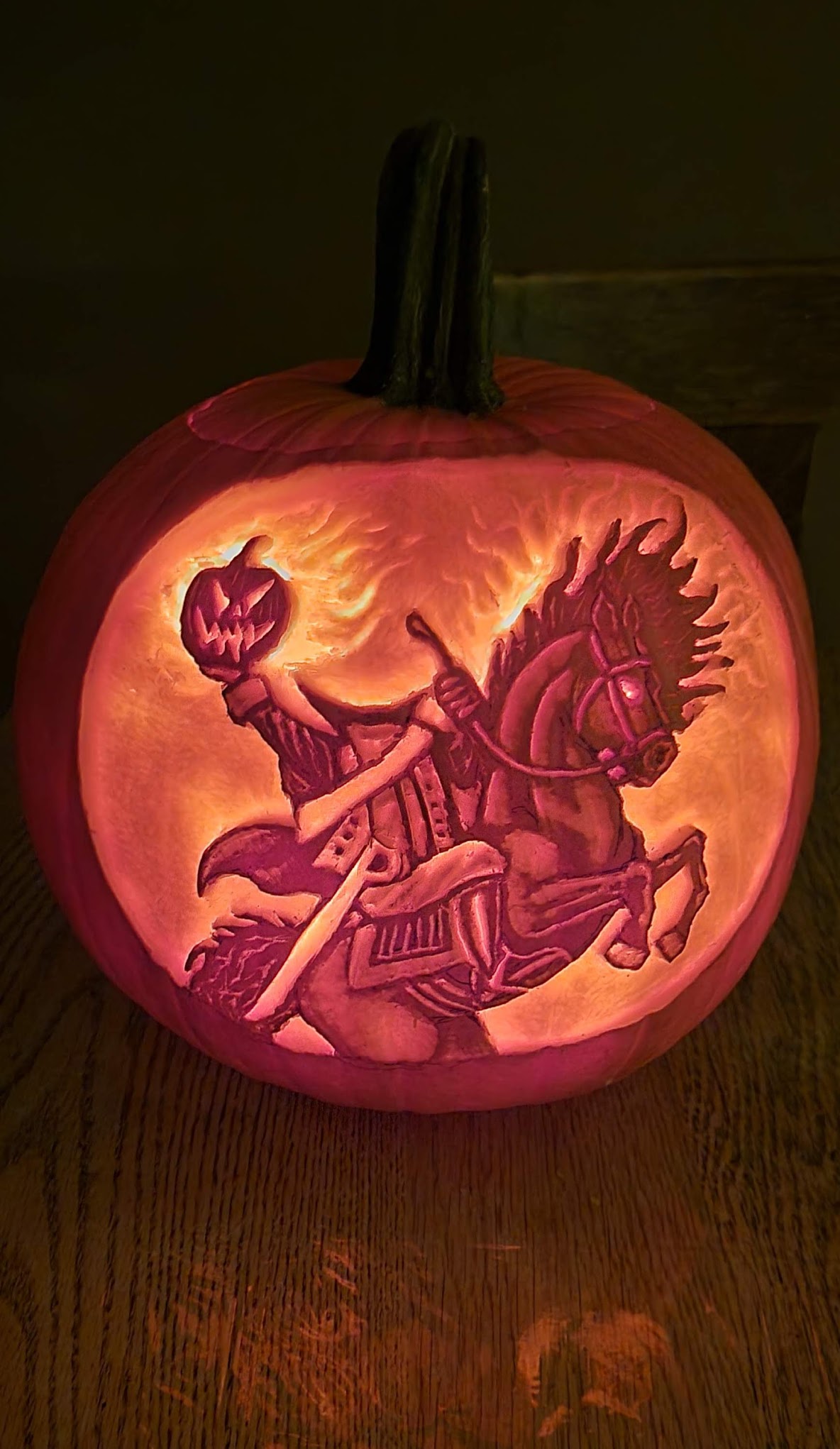 Halloween Pumpkin Curse Fire Headless Horseman