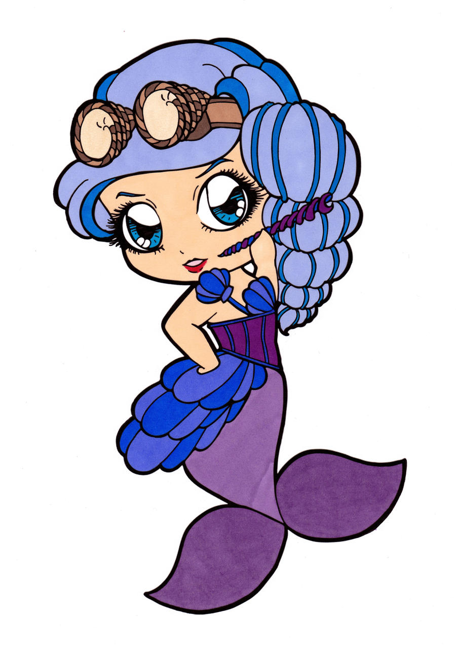 Steampunk Mermaid Chibi Colored