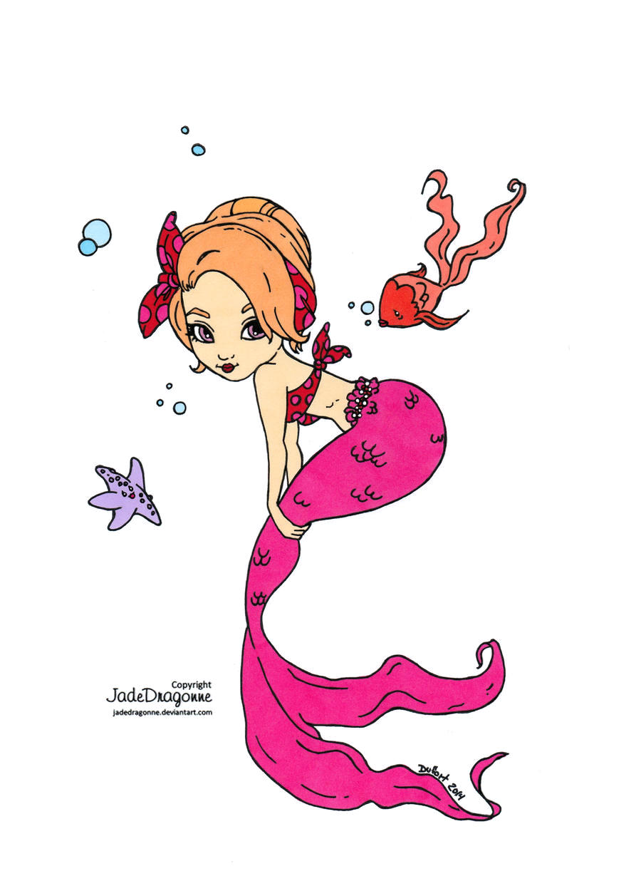 Pin Up Mermaid - Colored