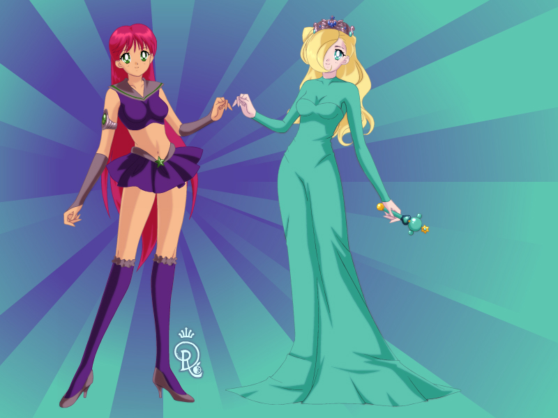 Starfire and Rosalina in anime