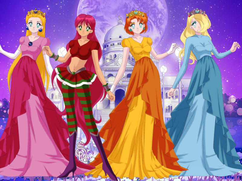 Nintendo Princesses with Starfire by Lydiathecrystalgem on DeviantArt