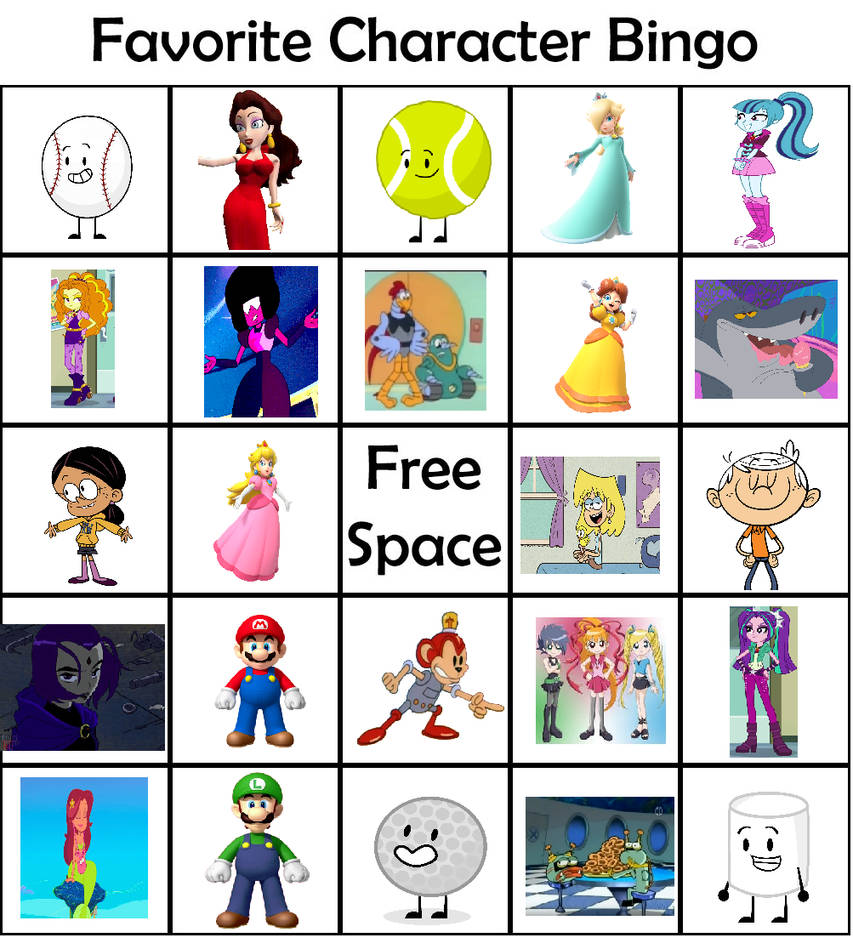 Favorite Character Bingo by Lydiathecrystalgem on DeviantArt