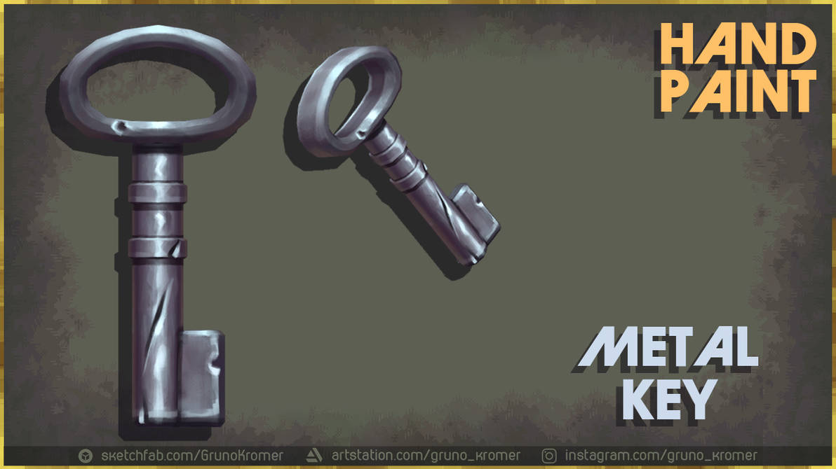 Stylized Hand-Painted Metal Key by GrunoKromer on DeviantArt